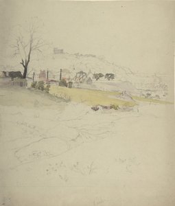 Vista de uma mina de carvão na borda de uma cidade, 1840-49. de Circle of John Ruskin.