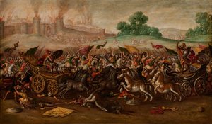A queima de Jerusalém pelo exército de Nabucodonosor de Circle of Juan de la Corte