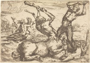 Batalha entre um Centauro e um Tritão de Circle of Jusepe de Ribera