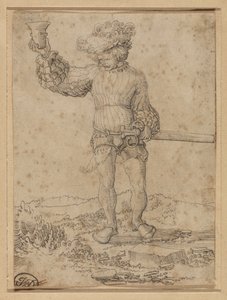 Soldado mercenário em uma paisagem de Circle of Wolf Huber