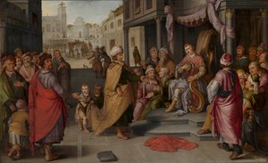 O Julgamento de Cambises, 1620. de Claes Jacobsz van der Heck