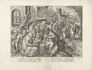 Paul converte as mulheres de Philippi
Actos dos Apóstolos (título da série)
Acta Apostolorum (título da série) de Claes Jansz. Visscher (II) (attributed to workshop of)