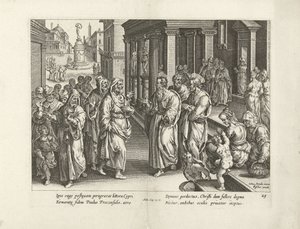 Paul disputa com o feiticeiro Elymas
Actos dos Apóstolos (título da série)
Acta Apostolorum (título da série) de Claes Jansz. Visscher (II) (workshop of)