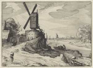 Moinho perto de um rio
Paisagens holandesas (título da série)
Amaeniores Aliquot Regiunculae (título da série sobre o objecto) de Claes Jansz. Visscher (II)