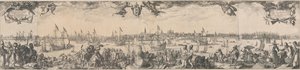 Perfil de Amsterdã, visto do IJ, composto por duas partes de Claes Jansz. Visscher (II)