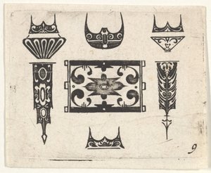 Impressão em Blackwork com Nove Motivos, ca. 1620 de Claes Jansz Visscher