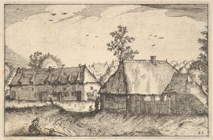 Grande galpão, placa 21 das cidades de Regiunculae e vários Ducados de Brabante, ca. 1610 de Claes Jansz Visscher