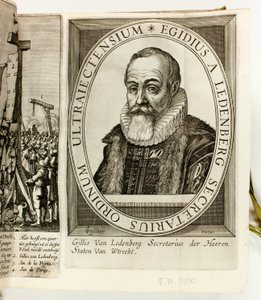 Álbum de gravuras e panfletos políticos neerlandeses sobre o Príncipe Maurício de Orange e Johan van Oldenbarnevelt de Claes Jansz. Visscher II