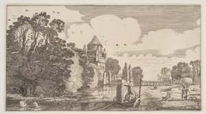 O "Kleine Houtpoort" em Haarlem, de Paisagens (Playsante Lantschappen) de Claes Jansz. Visscher II