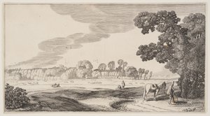 Vista de pastagens, de Paisagens (Playsante Lantschappen) de Claes Jansz. Visscher II