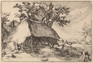 Um celeiro de Claes Jansz Visscher after Abraham Bloemaert after Boëtius Adams Bolswert