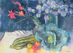 Ainda vida com frutas e flores