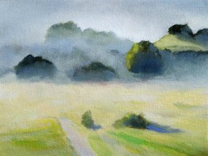 Paisagem matinal enevoada
