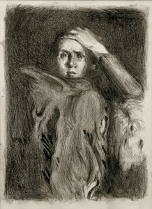 Auto-retrato com braço - estremecimento apoiado