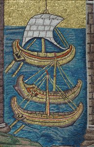 As galés romanas. Mosaico de Ravenna, cópia