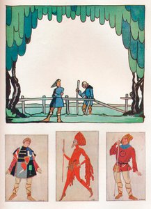 Cenário de Como você gosta Ato I, Cena I e Trajes de Amiens e Lebeau, 1919