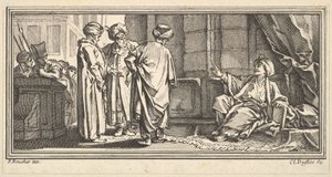 A Audiência de Qadi, 1746-47. de Claude Augustin Duflos