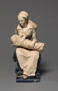 Figura da enfermeira, início dos anos 1600 (faiança com decoração de esmalte) de Claude Bertélémy de (attr. to) Blénod