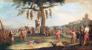 The Hanging, da série "Miseries and Misfortunes of War", após a pintura original de Jacques Callot (1592-1635) de Claude Callot