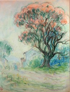 Árvore-de-rosa (pastel em papel)