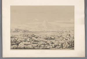 Gezicht op de Cycladen
Cíclades (título sobre o objecto)
Vistas dos locais mais famosos da Grécia antiga (...) (título da série) de Claude Félix Théodore Caruelle d