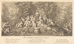 Feste de Diane, Troublee par des Satyres (Festa de Diana interrompida por sátiros) de Claude Gillot