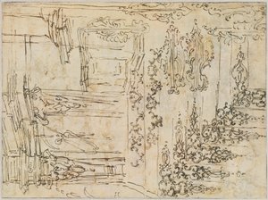 Estudos de Ornamento e Arquitetura de Claude Gillot