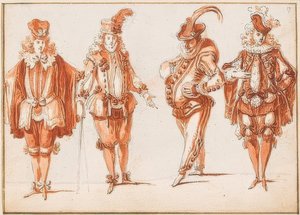 Quatro personagens de fantasia de Claude Gillot