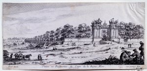 Vista e perspectiva do Cours de la Reine Mere Esta caminhada foi criada em 1616 perto da Place de l