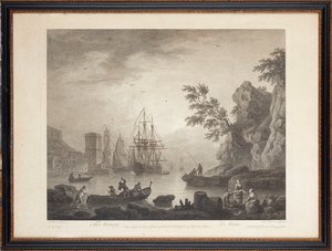 Dez gravuras em aço francês de Claude Joseph (after) Vernet