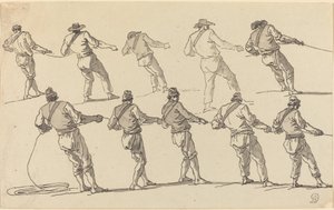 Dez homens puxando cordas de Claude Joseph Vernet