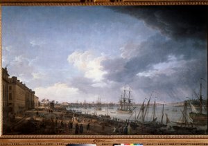 O Porto de Bordeaux Pintura de Joseph Vernet (1714-1789) Paris do século XVIII, Musee de la Marine de Claude Joseph Vernet