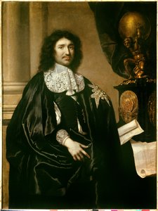 Retrato de Jean Baptiste (Jean-Baptiste) Colbert (1619-1683) Ministro da Pintura Luís XIV de Claude Lefebvre (1632-1675). 1666 Sol. 1,3x0,96 m - Retrato de Jean Baptiste (Jean-Baptiste) Colbert (1619-1683), Ministro de Luís XIV. Pintura de Claude Lef