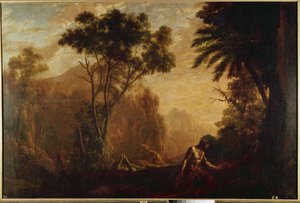 Paisagem com Santo Onuphrius (óleo sobre tela, c. 1638) de Claude Lorrain