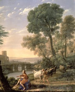 Paisagem com Apolo a guardar os rebanhos de Admetus de Claude Lorrain (1600-82)
