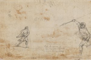 Davi e Golias verso, c. 1645 de Claude Lorrain