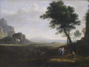 Agar e Ismael no deserto de Claude Lorrain