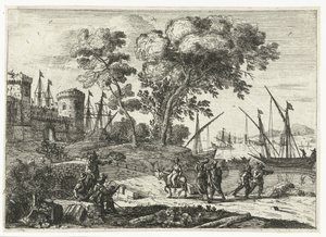 Artista a trabalhar numa paisagem de Claude Lorrain