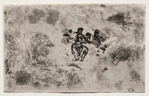 Estudo de uma mulher sentada e outros esboços de Claude Lorrain