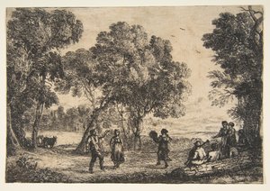 O prato de dança country, ca. 1637 de Claude Lorrain