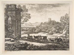 O rebanho que retorna no clima de tempestade, 1651. de Claude Lorrain