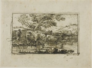 O rebanho no local de rega de Claude Lorrain