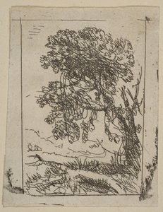 A árvore esquerda de duas paisagens, ca. 1630 de Claude Lorrain