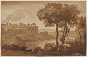 Vista do Acqua Aceosa (reto) de Claude Lorrain