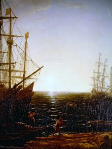 Cena do porto (detalhe) de Claude Lorrain