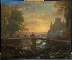 Paisagem com uma visão imaginária do Tivoli, 1642 (óleo sobre cobre)