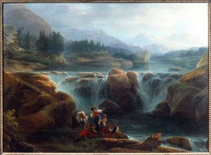 La Cascade Painting de Claude Louis Chatelet (1753-1794) 1793 Sun. 0,92x1,26 m Orleans, musee des Beaux Arts