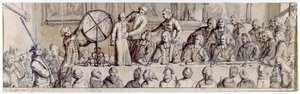 Desenho da loteria no Hotel de Ville, 1772 (caneta, tinta e lavagem)