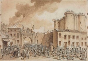 A tomada da Bastilha em 14 de julho de 1789.