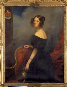 Retrato da Duquesa de Valencay, Condessa de Talleyrand Perigord, nascida Anne Louise de Montmorency (1810-1855) por Claude Marie Dubufe (1790-1864). Século XIX